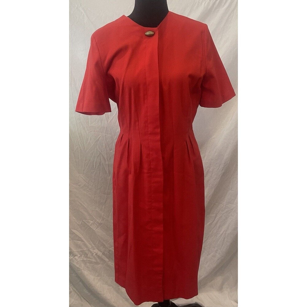 Ms Chaus Dress Women's Vintage Red Pencil Cocktail Party Office Siren